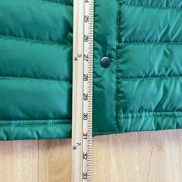 Duluth Trading Co Mens Large Down Quilted Puffer Jacket Forest Green Snap Up - Picture 8 of 11